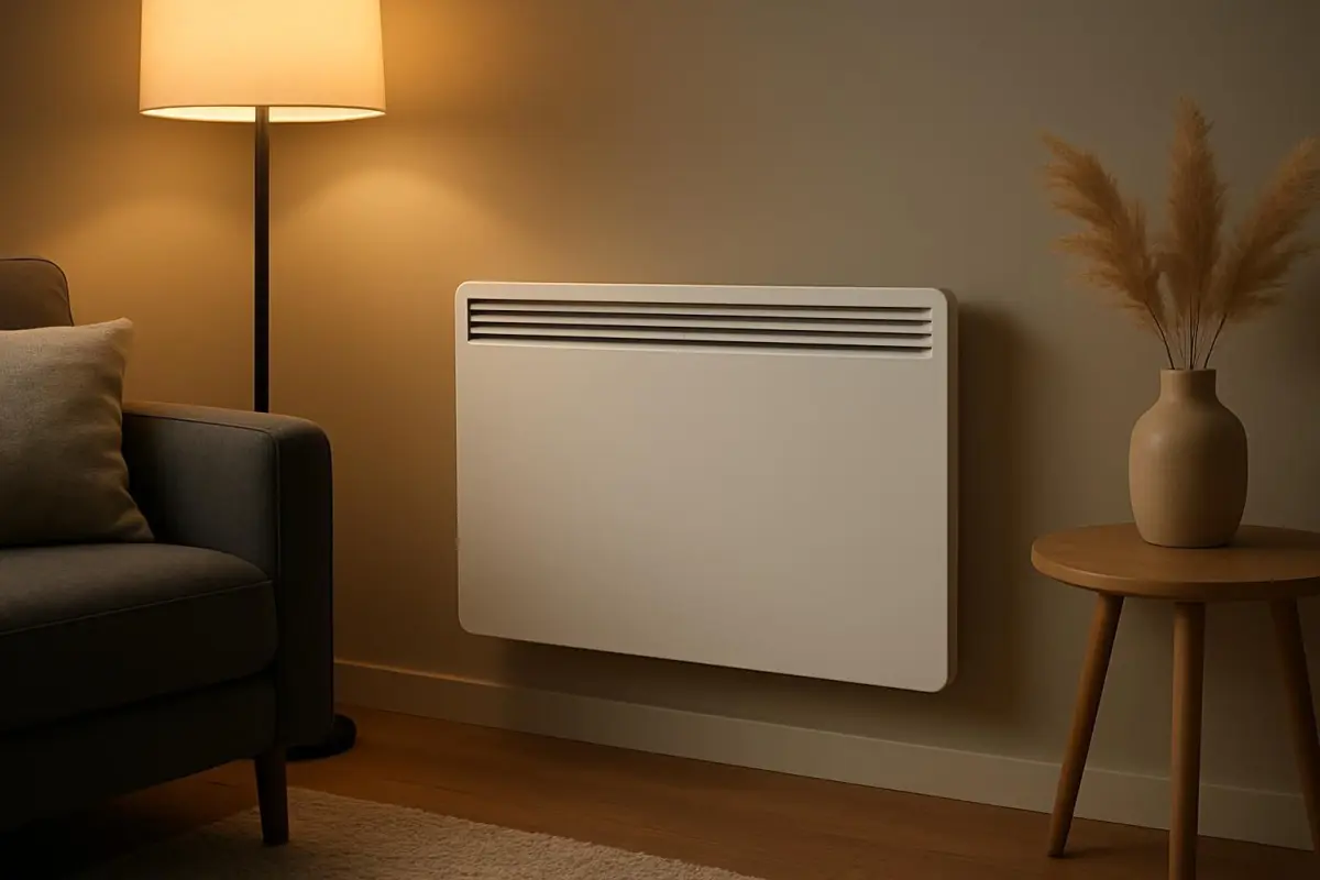 Moderne elektrische verwarmingsunit in woonkamer
